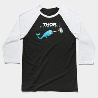 Hammer of Thor Narwharok Narwhal Funny Graphic Parody Baseball T-Shirt